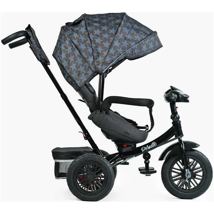 Велосипед 3-х цв. 8066 / 107-10 BestTrike "Perfetto" (1) поворотное сиденье, колеса резиновые надувные, корзина, фара музыкальная, USB, Bluetooth, в коробке