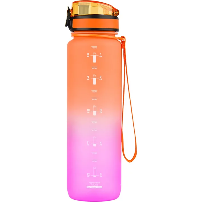Бутылка для воды UZSPACE 3038(Orange-Pink) 1000 мл, оранжево-розовая