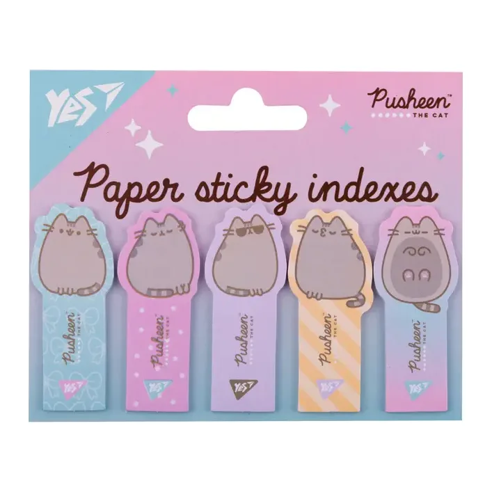 Индексы бумажные Yes "Pusheen", 55*22мм, 100 шт (5x20) 170417 (Кнц5654)