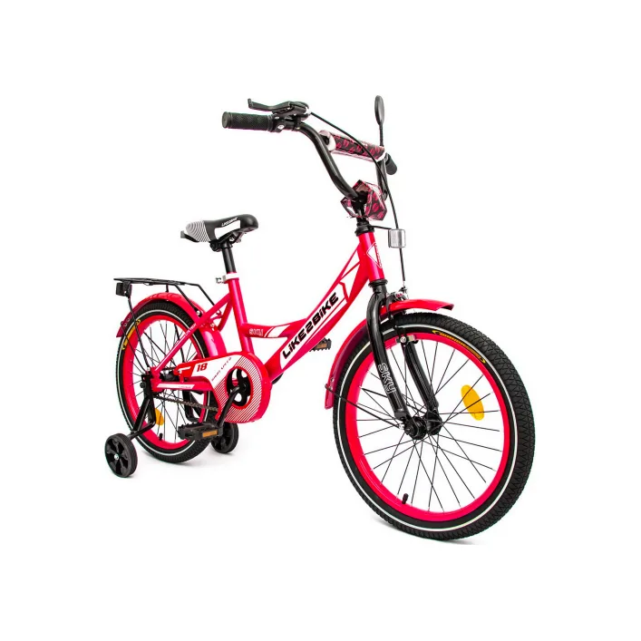 Велосипед детский 2-х колесный 18'' 241801 Like2bike Sky, розовый, рама сталь, со звонком, ручной тормоз, сборка 75% (Вел6513)