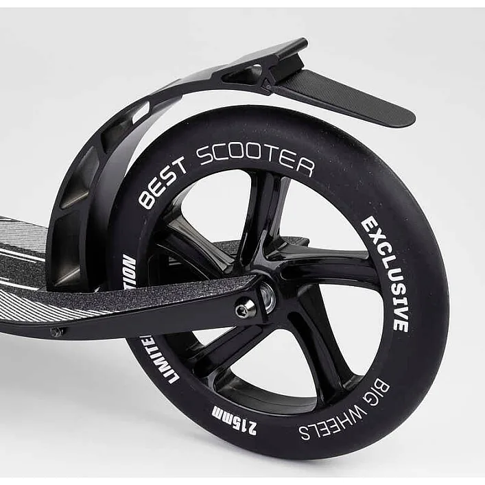 Самокат алюминиевый "Best Scooter" 75186 (2) колеса PU, d переднего колеса - 230мм, d заднего колеса - 215мм, 1 амортизатор передний, в коробке