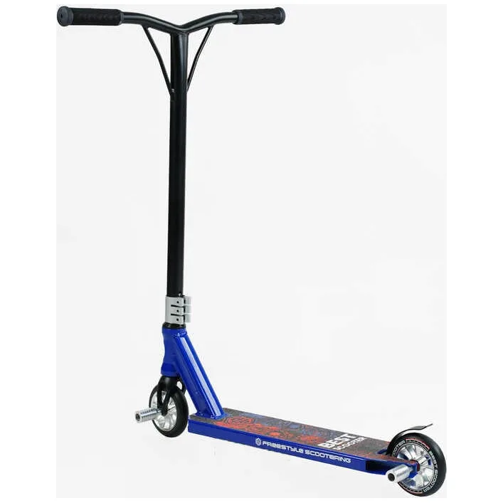 Самокат трюковый Best Scooter 50352 (1) HIC-система, ПЕГИ, алюминиевый диск и дека, колёса PU d-110мм, ширина руля-52см, высота - 83см, в коробке