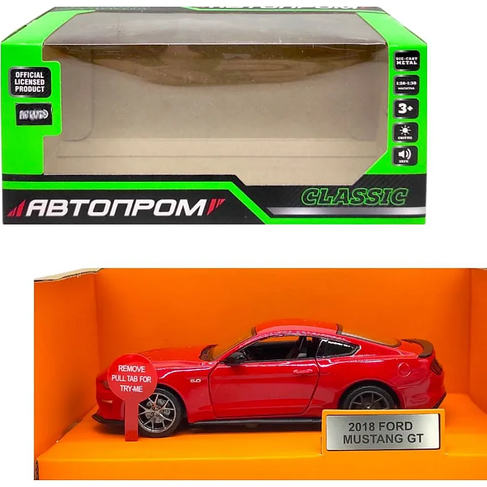 Машинка металева "АВТОПРОМ 1:34 Ford Mustang GT"