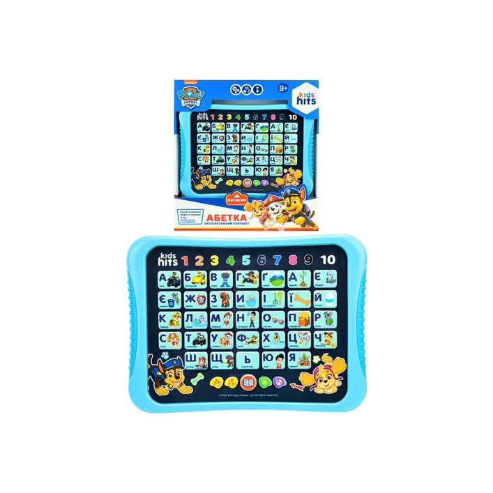 Планшет Kids Hits KH01/014L "Азбука." Paw Patrol на батарейках, звук, в коробке р. 25*27*4 см (Муз0114)