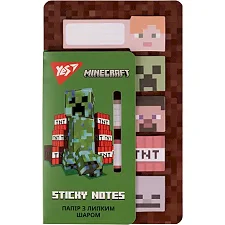 Бумага с липким слоем YES "Minecraft" в наборе 100 листов (5х20) (Кнц1522)
