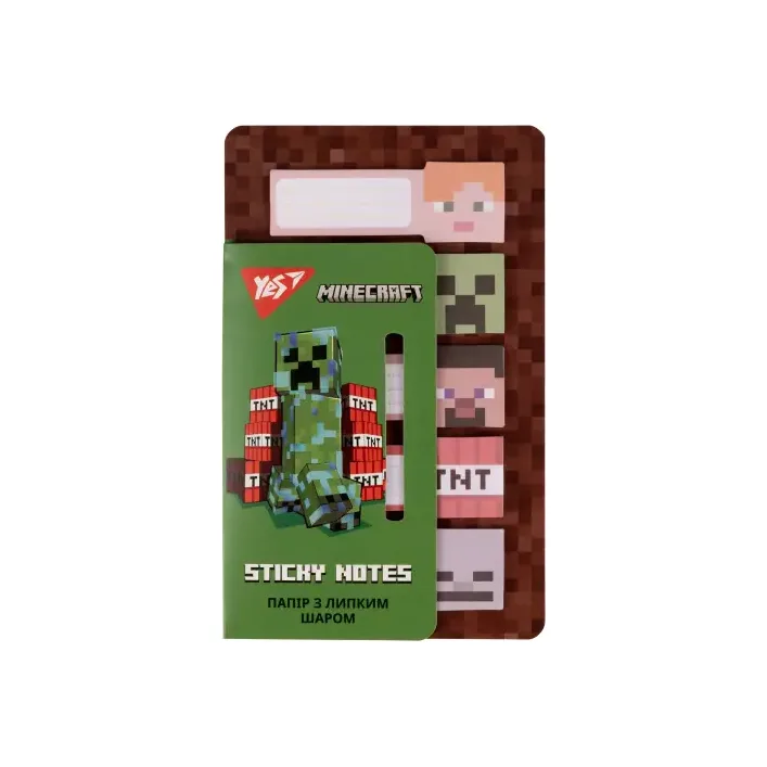 Бумага с липким слоем YES "Minecraft" в наборе 100 листов (5х20) (Кнц1522)