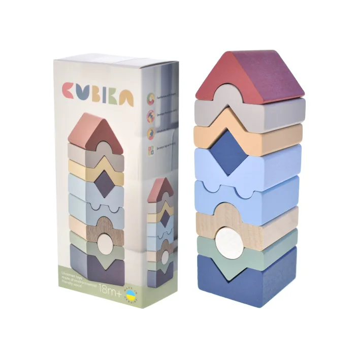 Деревянная игрушка "Пирамидка LD-21/Tower LD-21" 16082 CUBIKA (Дер5967)