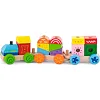 Деревянный поезд Viga Toys Яркие кубики (50534)