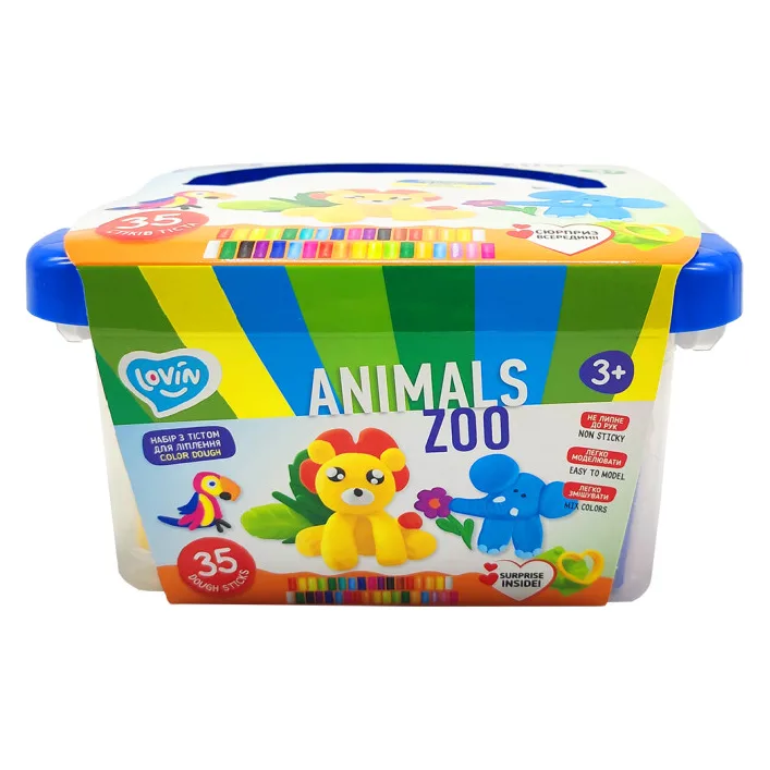 Набор для лепки с тестом "Zoo animals box" Lovin 41221
