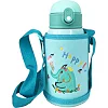 Термос-поильник с силиконовой трубочкой MGZ-0318(Turquoise) чашкой, в чехле с ремешком, 550 мл