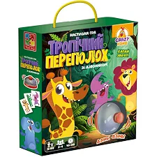 Настольная игра "Тропический переполох" VT8010-13, 50 карточек, правила игры, 1 колокольчик