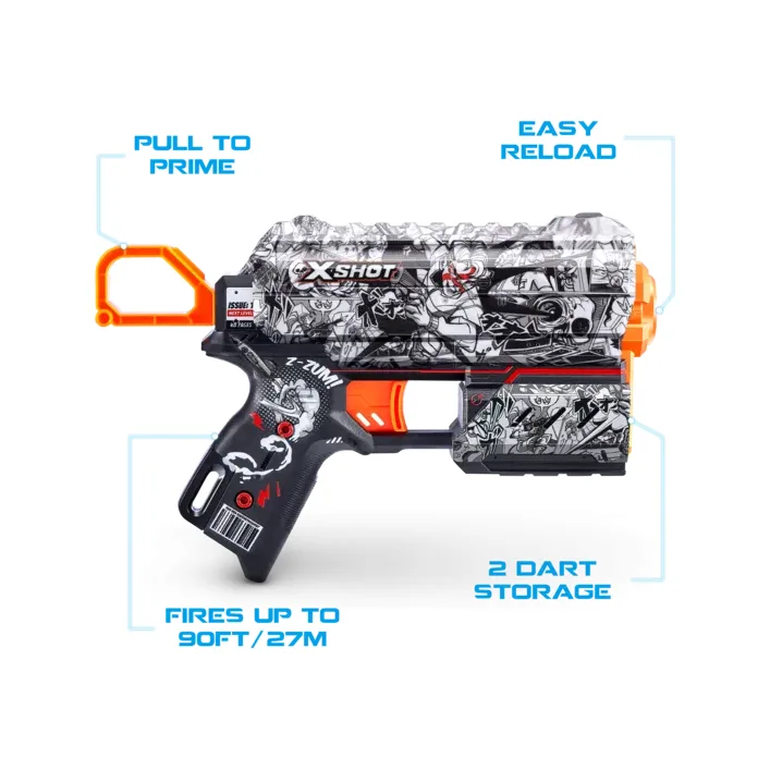Скорострельный бластер X-Shot Skins Flux Illustrate 8 патронов (36516D)