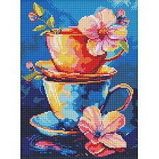 Алмазная мозаика без подрамника "Тайна чаепития" AMC8038, 30х40 см