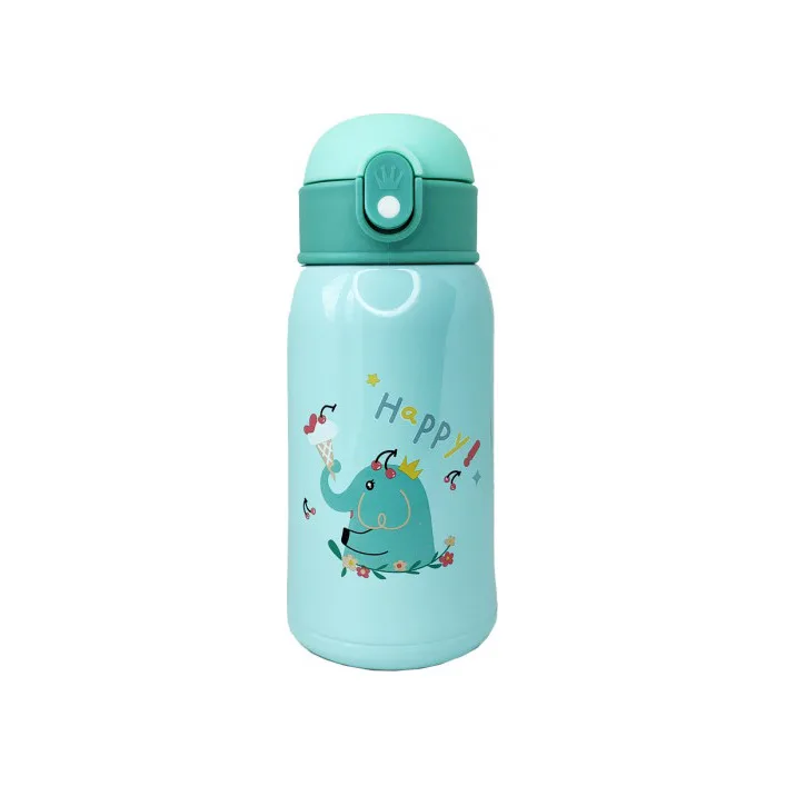 Термос-поильник с силиконовой трубочкой MGZ-0318(Turquoise) чашкой, в чехле с ремешком, 550 мл
