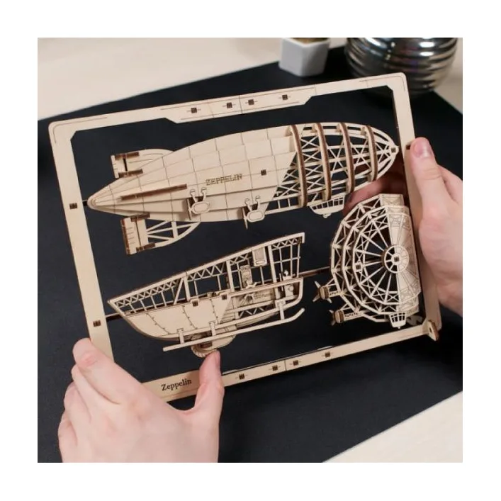 Дерев'яний механічний 3D конструктор Ugears Цепелін (70208)