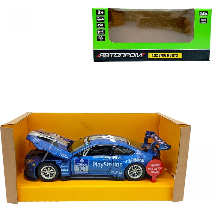 Машина мет. 1:32 BMW M6 GT3, батар., світло, звук, відкр. двері