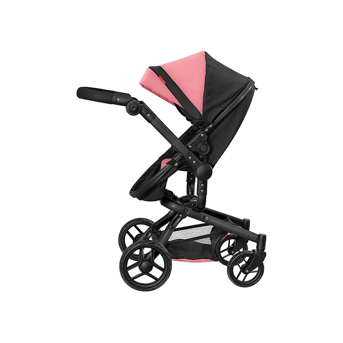 Коляска для куклы CARRELLO FORTUNA 9695 PEACH PINK с сумкой, металлическая, коробка 54,5*14,5*38,5 (Дев7842)