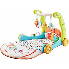 Каталка игровой центр Первые шаги N52270 2 в1 с ковриком батарейка, музыка, свет кор.44*16,5*33 см