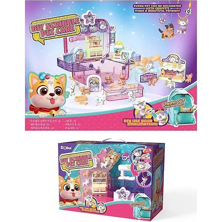Набор 2 в 1 "Собачки DIY Scribble Pet Care"