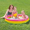 Бассейн INTEX "Радуга" (3 секции, надувное дно, рем. комплект) в коробке 57412 г.114*25см (Рез7412)