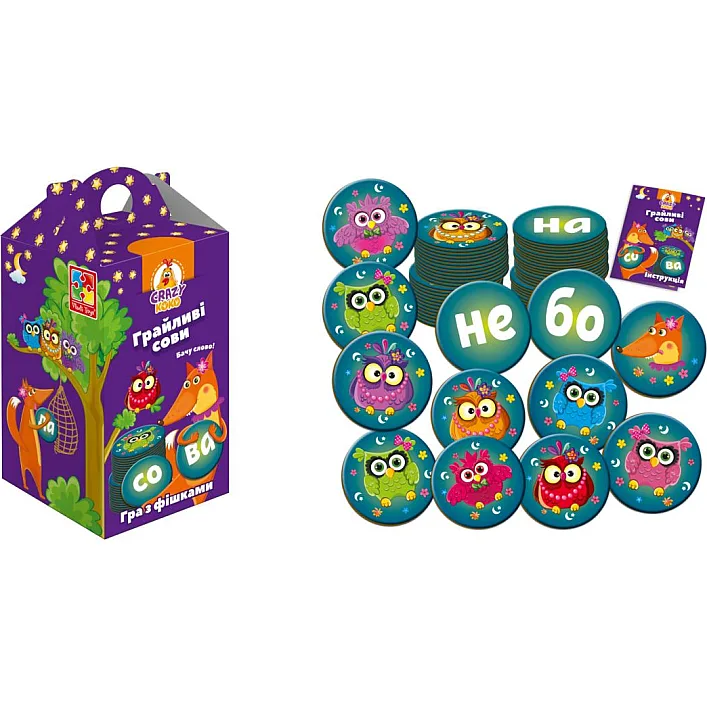 Настольная игра "Crazy Koko" Игривые совы. Вижу слово!" VT8033-04 VladiToys (Нас3305)