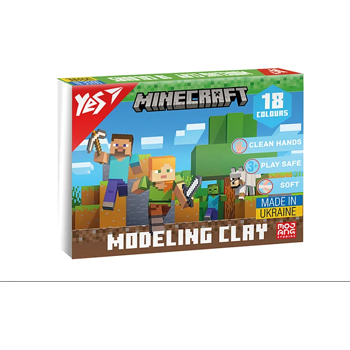 Пластилин Yes Minecraft 18 цветов 360г 540678 (Кнц6788)