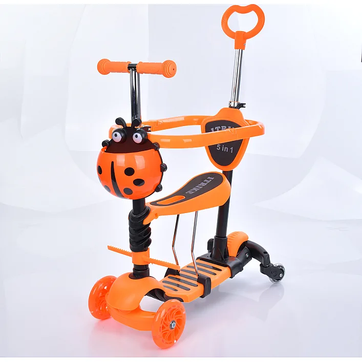 Самокат трехколесный iTrike MAXI 5в1 (JR 3-101-OR) оранжевый.