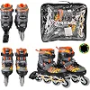 Детские ролики Extreme Motion RL2436 светящиеся колеса, серый, S (30-33)