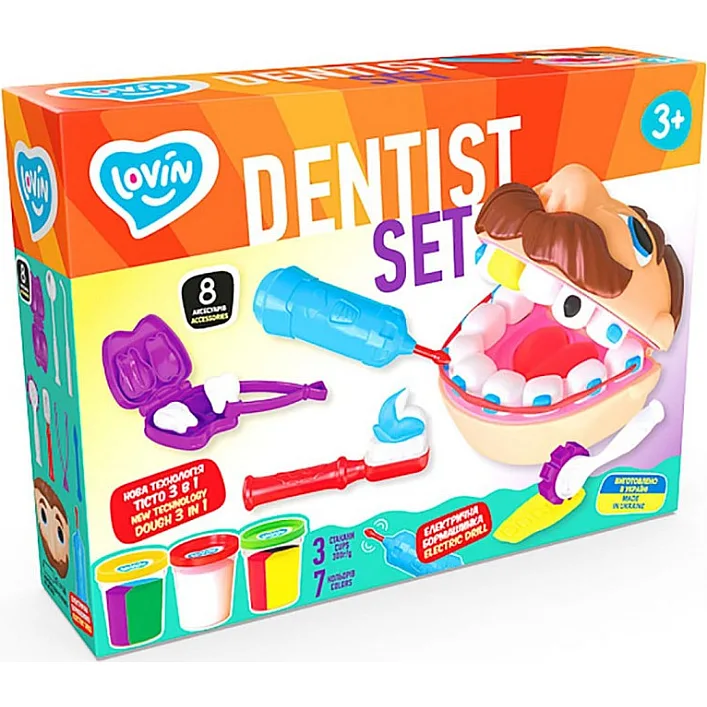 Набір для креативної творчості з тістом "Dentist Set TM Lovin 41193, 8 аксесуарів