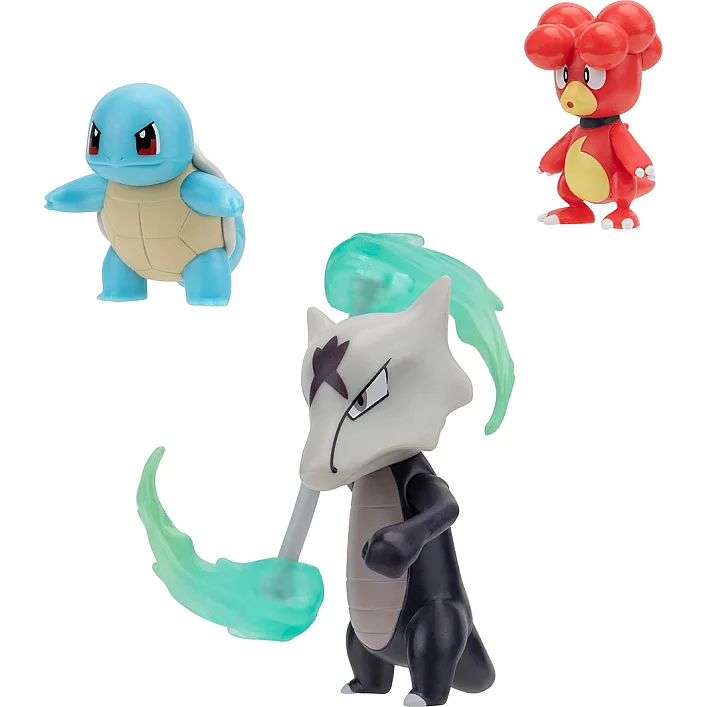 Набор игровых фигурок Pokemon W19 - Магби, Сквиртл, Алола Маровак