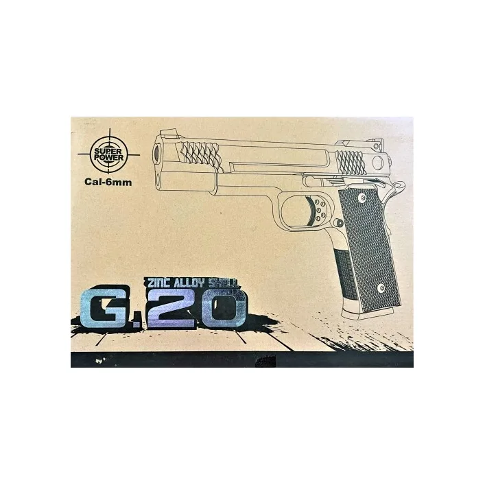 Страйкбольний пістолет "Браунінг Browning HP" Galaxy G20 метал чорний