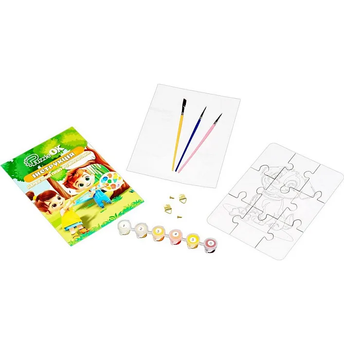 Деревянный пазл-раскраска "Собачка" А5 Puz-22940 PuzzleOK (Дер9880)