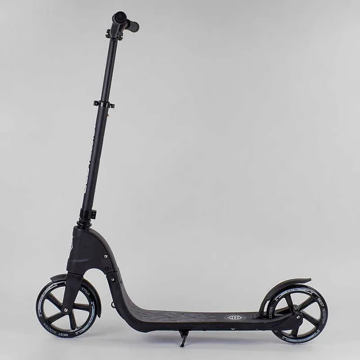 Самокат двухколесный 72378 "Best Scooter" (2) цвет ЧЕРНЫЙ, колеса PU - 20 см, широкий велосипедный руль, новый зажим руля, в коробке