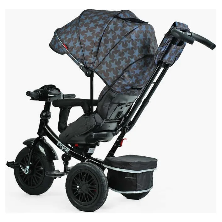 Велосипед 3-х цв. 8066 / 107-10 BestTrike "Perfetto" (1) поворотное сиденье, колеса резиновые надувные, корзина, фара музыкальная, USB, Bluetooth, в коробке