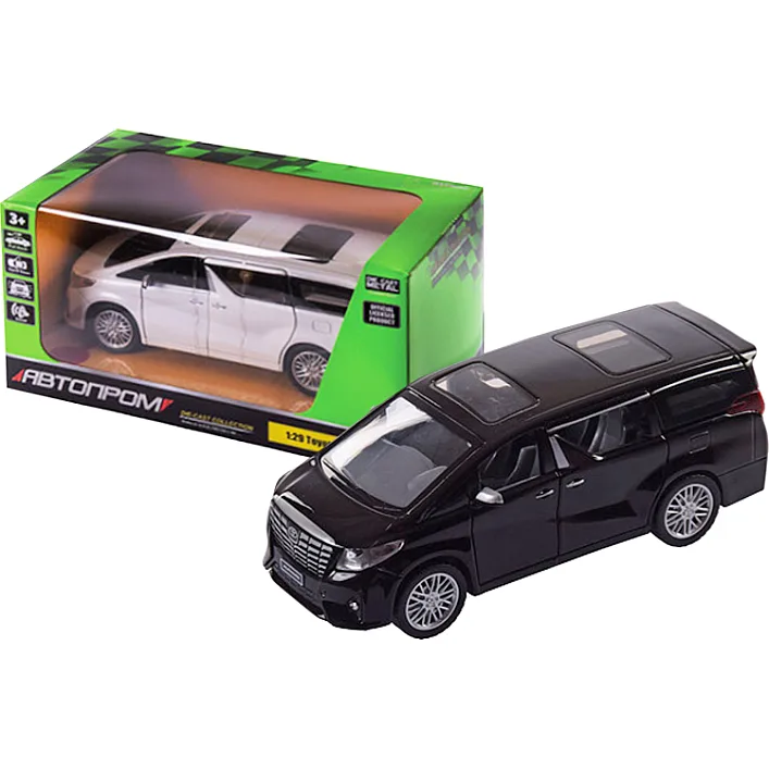 Машина металева 68481 "АВТОПРОМ", 2 кольори, 1:29 Toyota Alphard, батарейка, світло, звук, відкр. дв