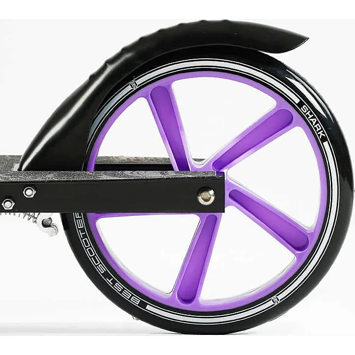 Самокат двухколесный "Best Scooter" SH-30610(4) "SHARK", с ручным тормозом, зажим руля, колеса PU - 20 см, 1 амортизатор, в коробке