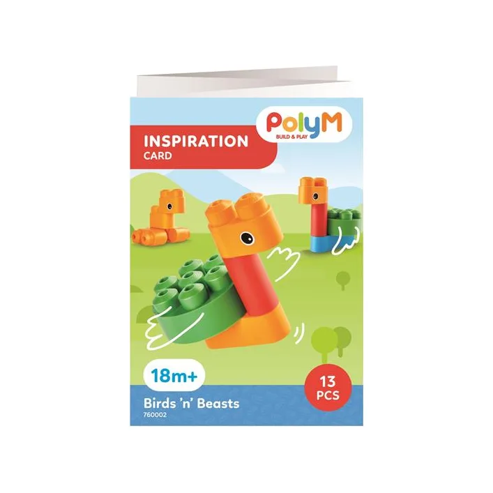 Конструктор PolyM Птицы и зверята 13 деталей (760002)