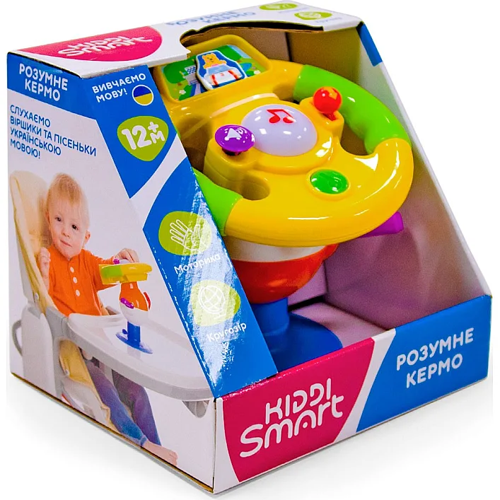 Игрушка на присоске Kiddi Smart – Умный руль (украинский)