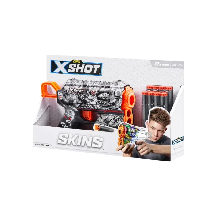 Скорострельный бластер X-Shot Skins Flux Illustrate 8 патронов (36516D)