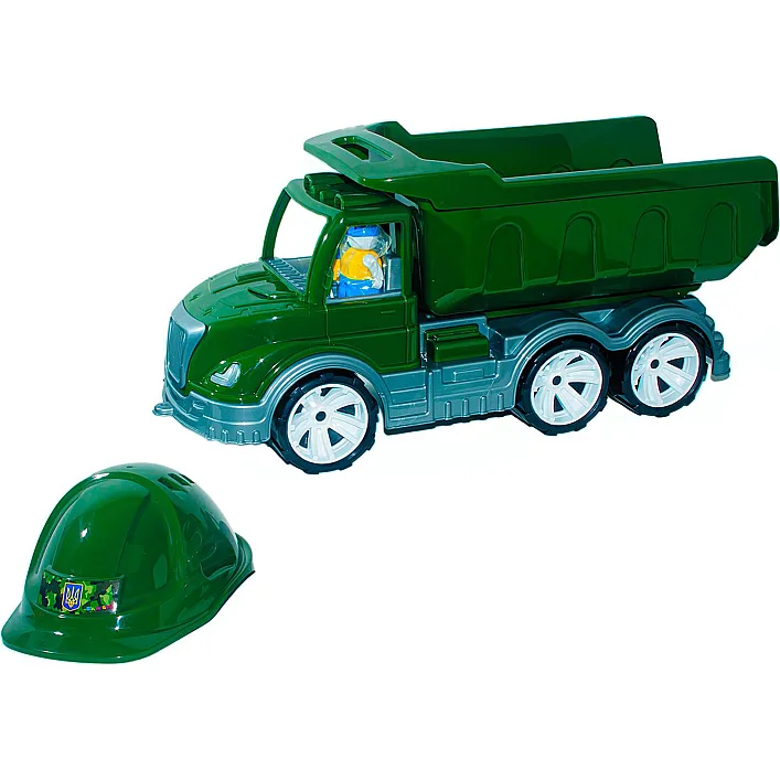 Самосвал Mati военный с каской 003/8 (3) "BAMSIC", 50 см, в сетке