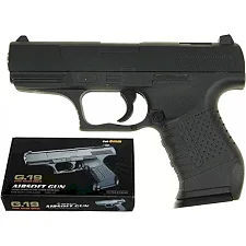 Пістолет страйкбольний G.19 Walther P99 метал, чорний, коробка 48x20x43 см Galaxy (Збр0019)