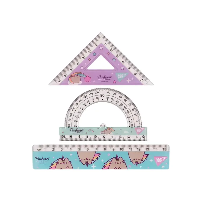Набір лінійок 370675 "Pusheen" 3 предмети, лінійка 15 см Yes (Кнц2965)