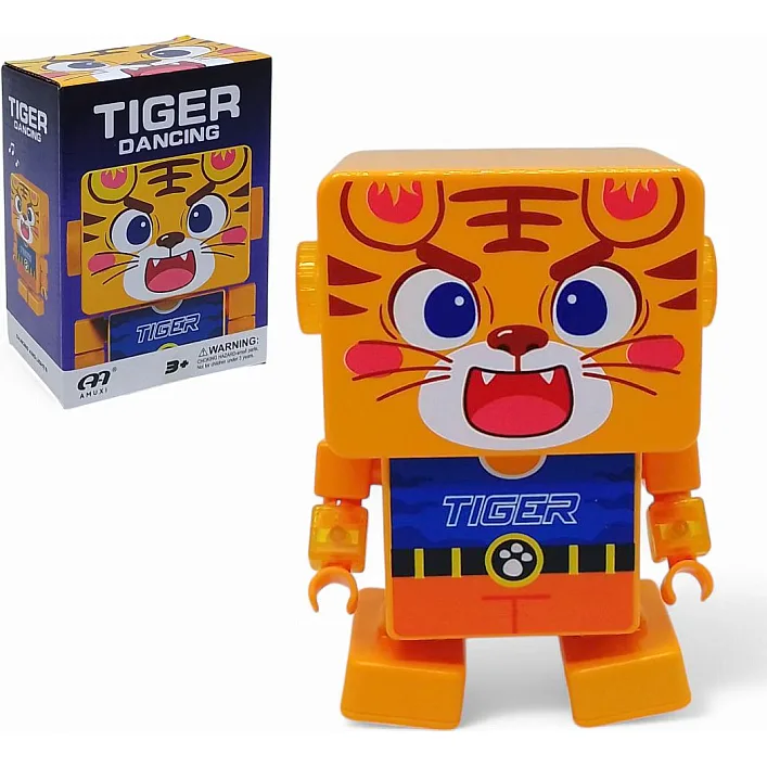 Танцующий Тигр со светом и музыкой в коробке RB20 р.16*11,5*7,5см (Муз3365)