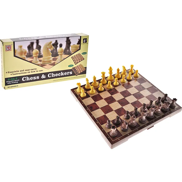 Шахматы магнитные 2в1 в коробке QX2880-S р.32*16*4см (Нас7419)