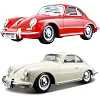 Автомодель - PORSCHE 356B (1961) (асорті слонова кістка, червоний, 1:24)