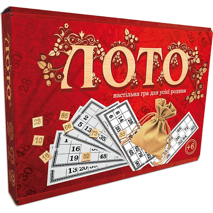 Настольная игра "Лото с деревянными фишками" 30656 STRATEG (Нас6656)