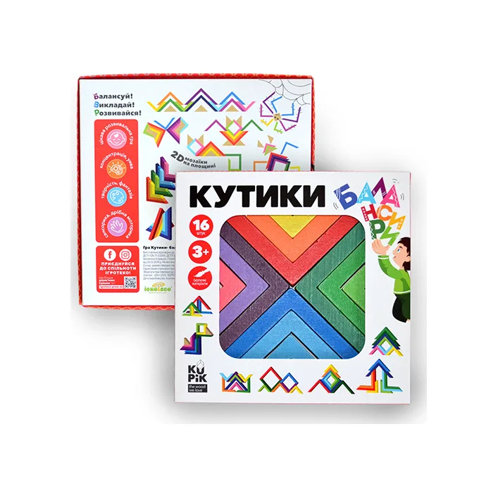 Деревянная игра "Уголки-балансиры" 16 дет. 900095 IGROTECO (Дер9095)