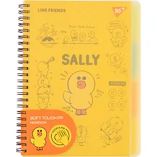 Тетрадь для записей YES А5 80 л. софт-тач пласт. обкл. "Line Friends. Sally" (Кнц5736)