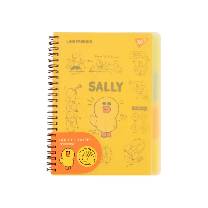 Зошит для записів YES А5 80 арк. софт-тач пласт. обкл. "Line Friends. Sally" (Кнц5736)