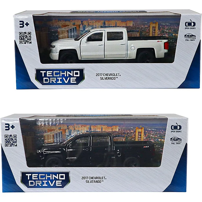 Автомодель - CHEVROLET SILVERADO 2017 (перламутрово-білий, чорний)